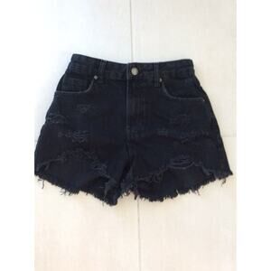 Bershka Denim Jean Shorts High Waist Cut Off Distressed